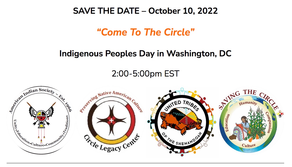 to the Circle" 2022 Indigenous Peoples Day Event American